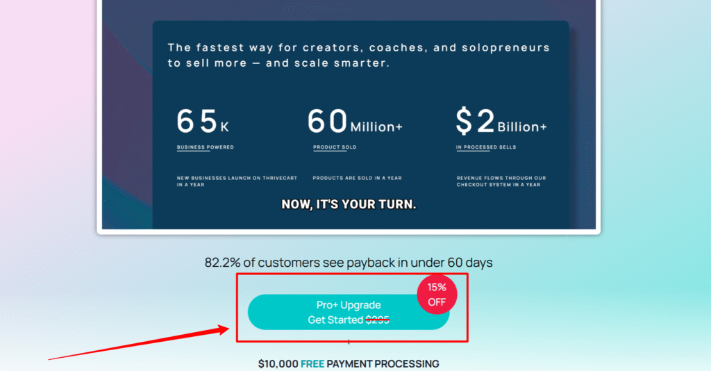 Click on Pro+ Upgarde