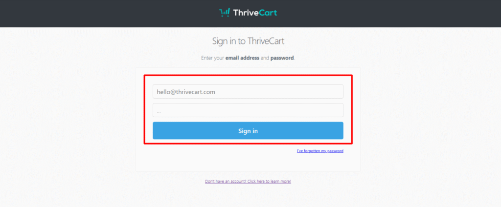 Sign In To ThriveCart